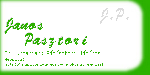 janos pasztori business card